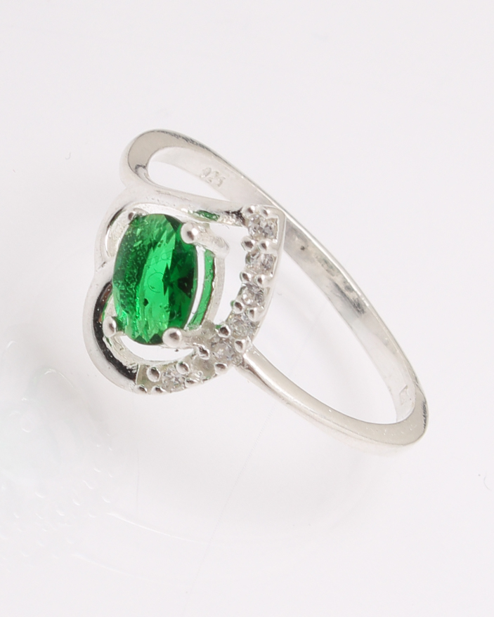 Inel Argint Piatra Verde Cubic Zirconia Cod Gr