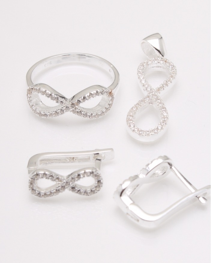 Set argint infinit si cubic zirconia cod 3-23533, gr6.9