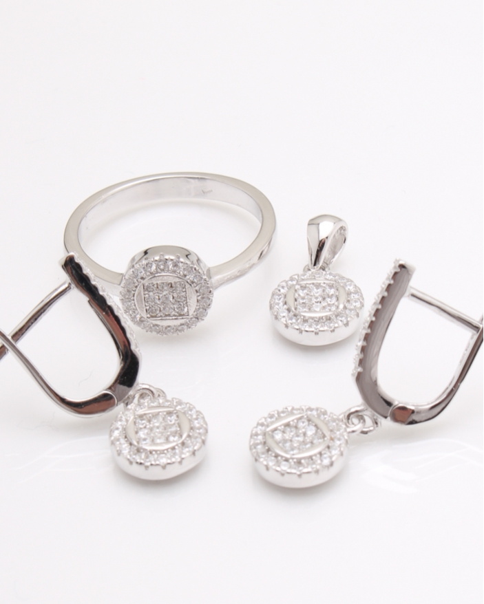 Set argint pietre cubic zirconia cod 3-24082, gr8.8