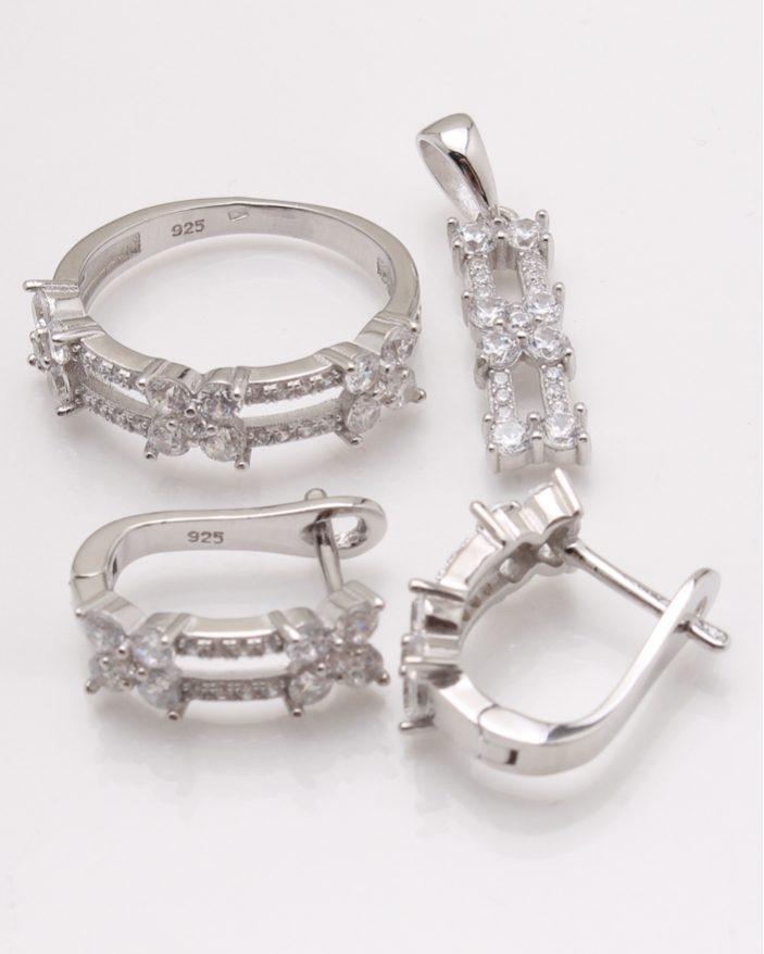 Set argint rodiat si cubic zirconia cod 3-24247, gr8