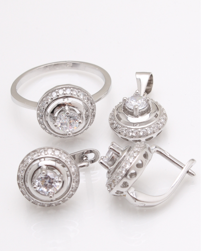 Set argint rodiat si cubic zirconia cod 3-24252, gr8