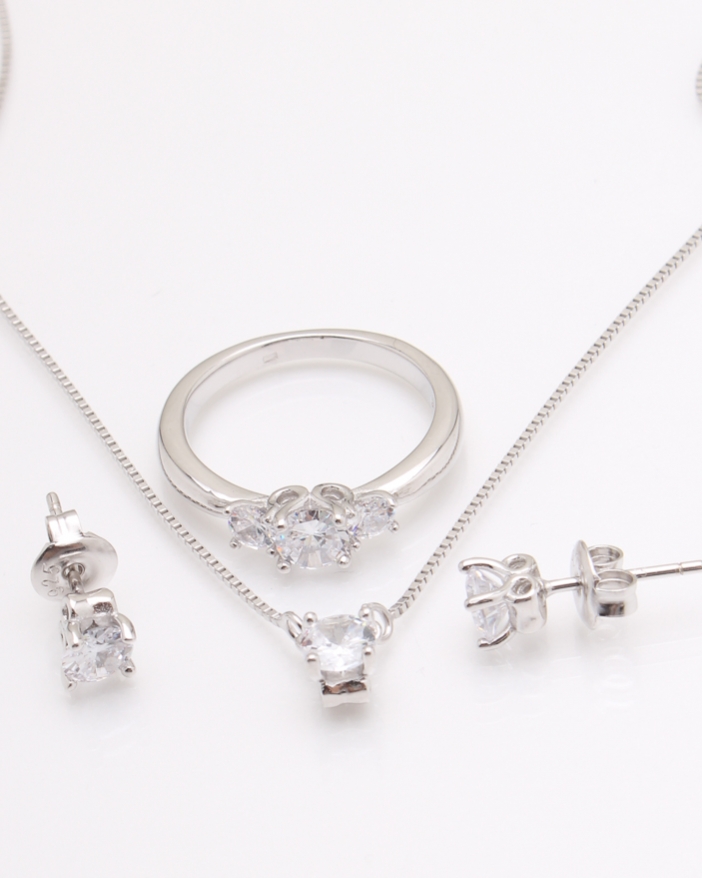 Set argint rodiat si cubic zirconia cod 3-24262, gr6.9