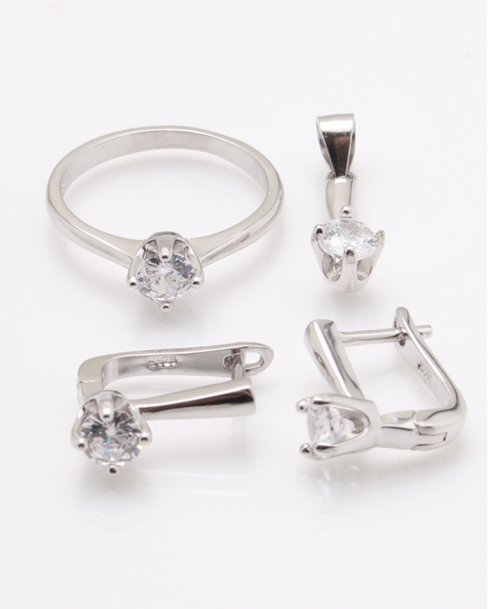 Set argint rodiat cubic zirconia cod 3-25269, gr5.6