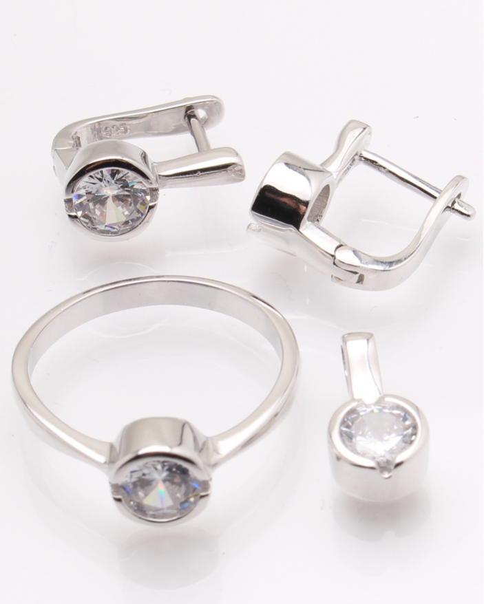 Set argint rodiat si cubic zirconia cod 3-26203, gr8.7