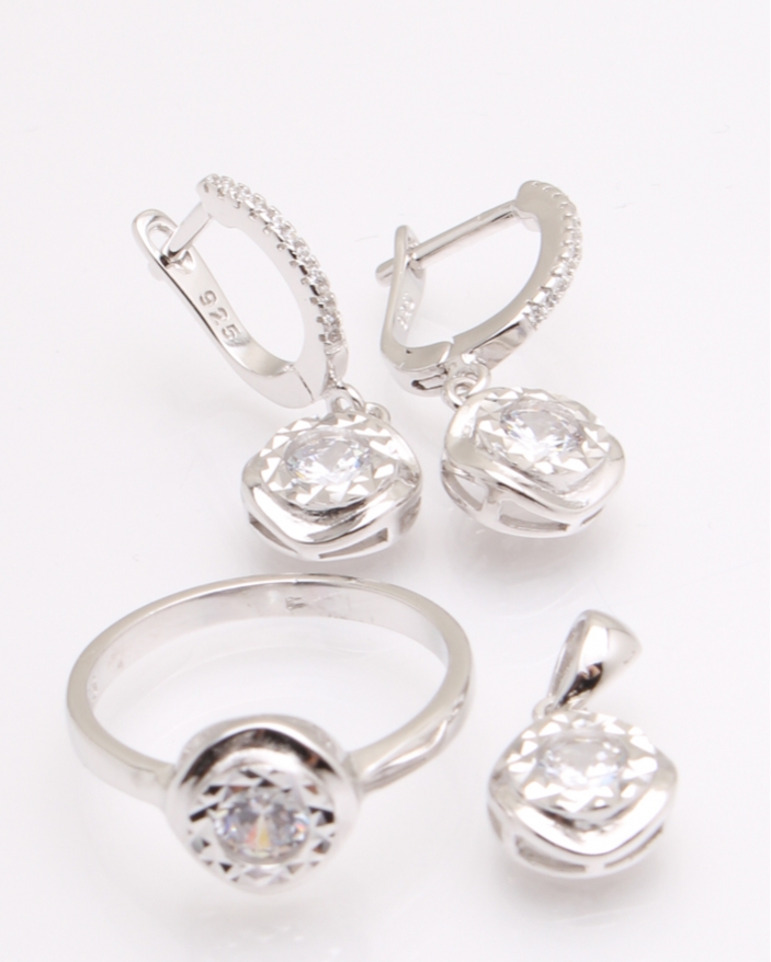 Set argint rodiat si cubic zirconia cod 3-26223, gr8