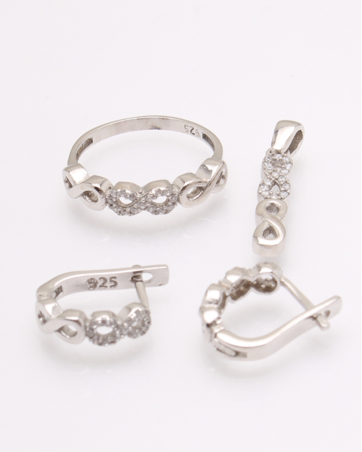 Set argint infinit si cubic zirconia cod 3-31323, gr5.1