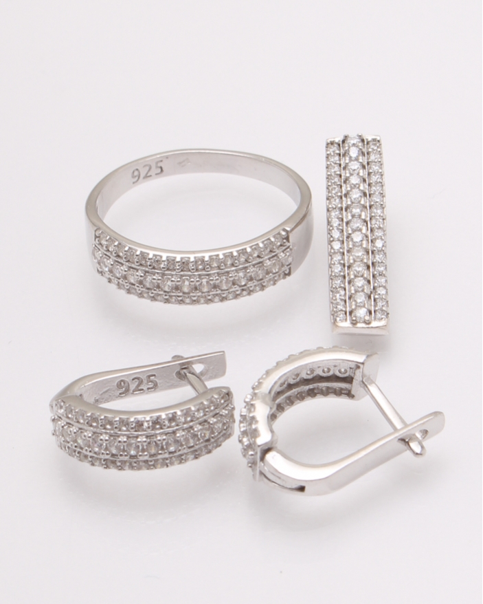 Set argint si cubic zirconia cod 3-31334, gr6.2