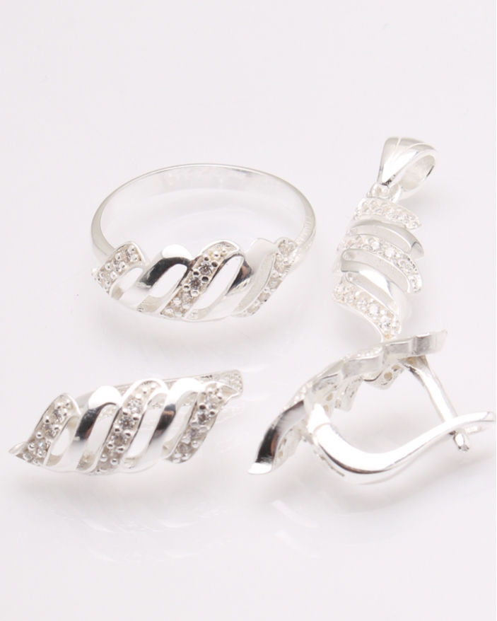 Set argint si cubic zirconia cod 3-32239, gr7.7