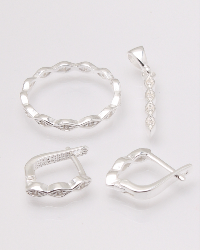 Set argint si cubic zirconia cod 3-32240, gr5.2