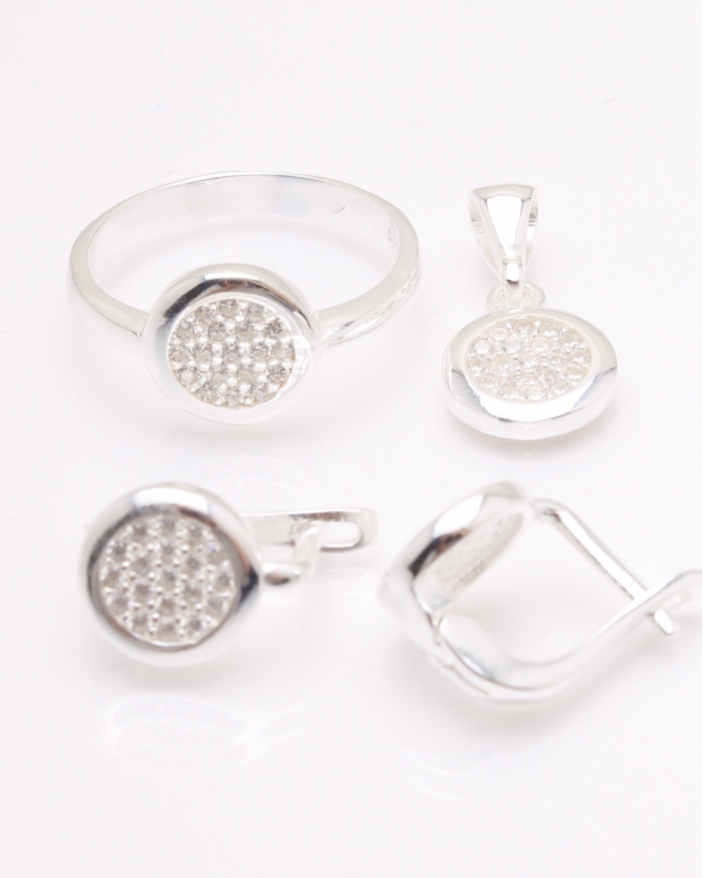 Set argint si cubic zirconia cod 3-33621, gr7.2