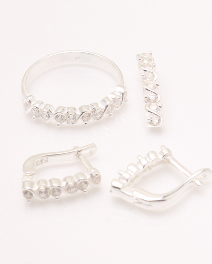 Set argint si cubic zirconia cod 3-33622, gr6.1