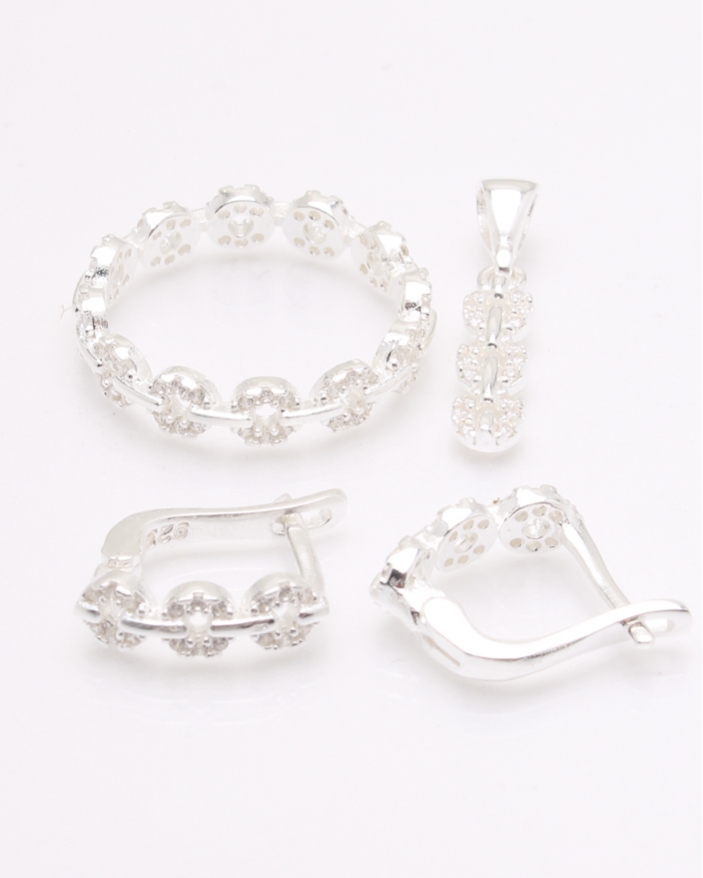 Set argint si cubic zirconia cod 3-33623, gr6.4