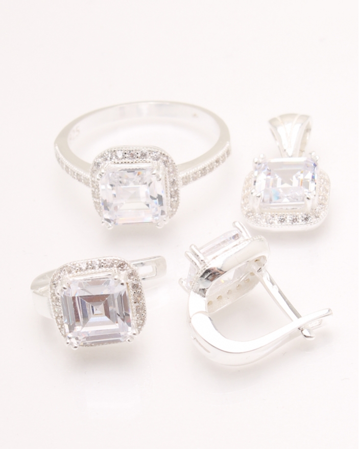 Set argint si cubic zirconia cod 3-33624, gr9.5