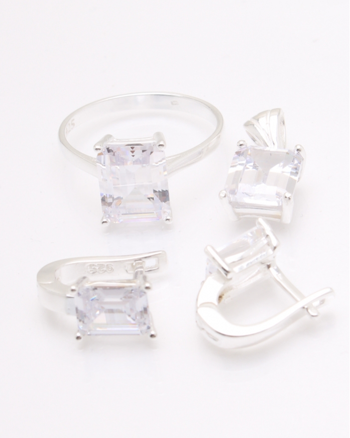 Set argint si cubic zirconia cod 3-33628, gr8.6