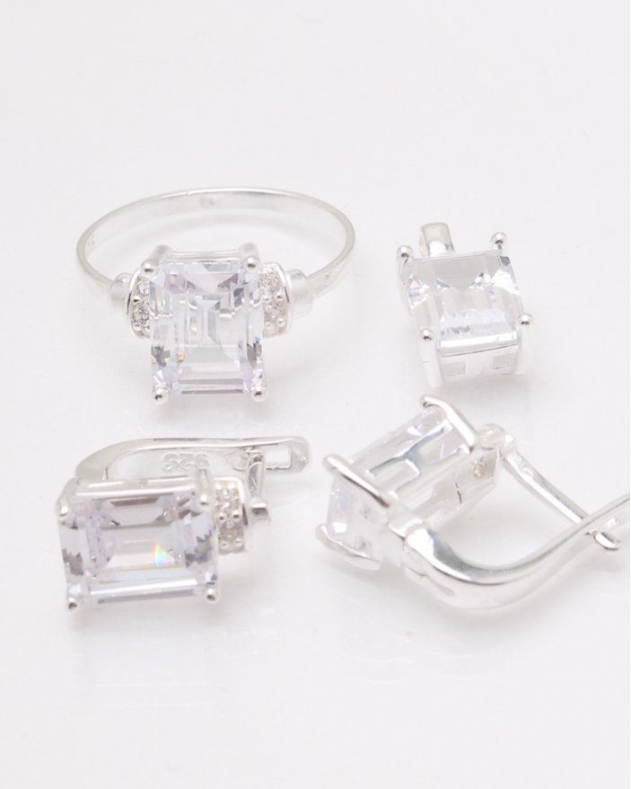 Set argint si cubic zirconia cod 3-33629, gr8.5