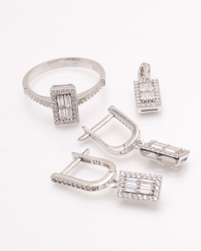 Set argint si cubic zirconia cod 3-33634, gr5.9