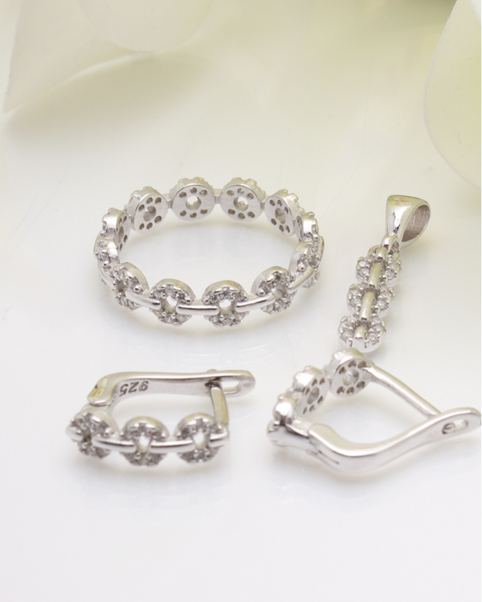 Set argint si cubic zirconia cod 3-35795, gr6.5