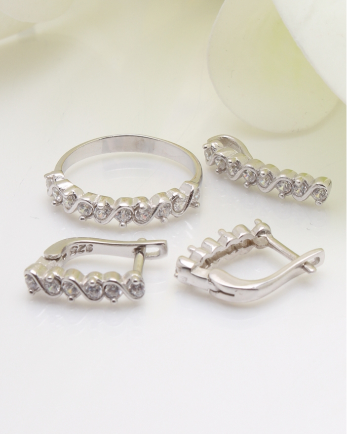 Set argint si cubic zirconia cod 3-35798, gr5.8