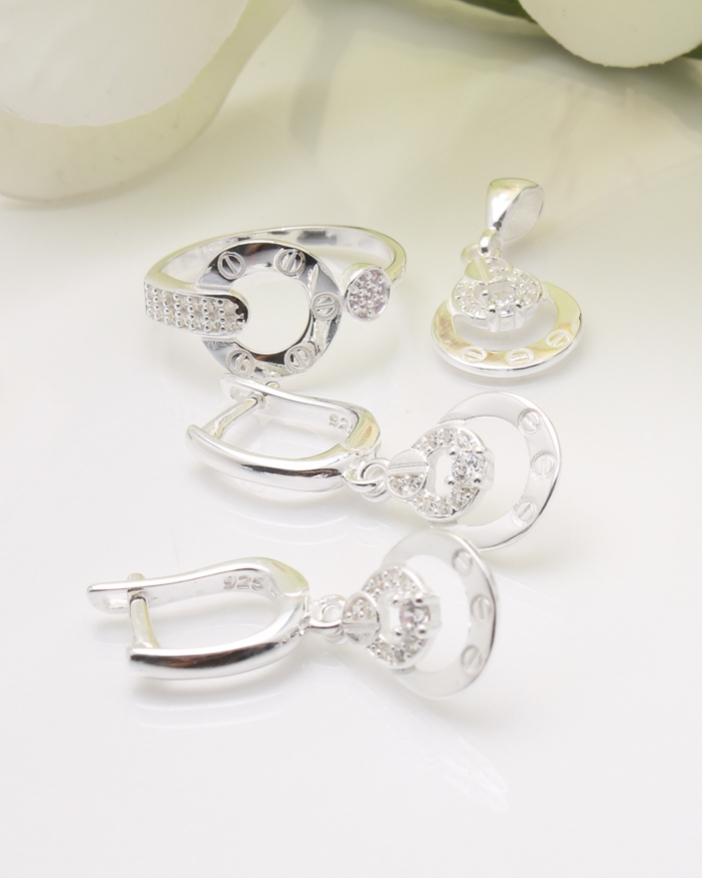 Set argint si cubic zirconia cod 3-37441, gr6.6