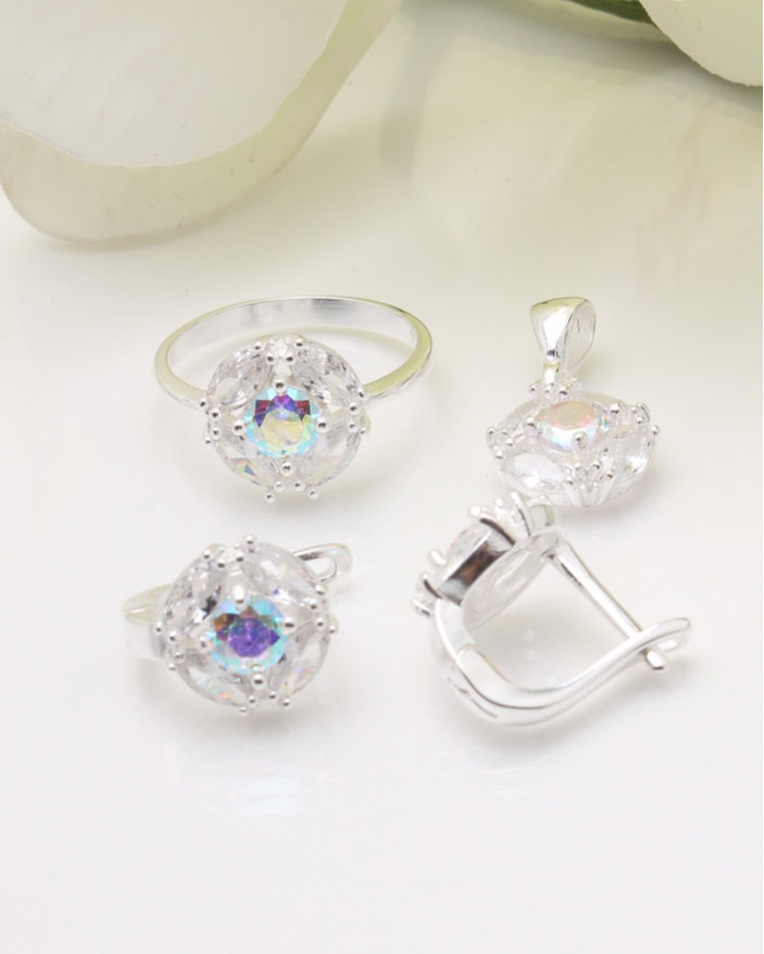 Set argint si cubic zirconia cod 3-37460, gr7.9