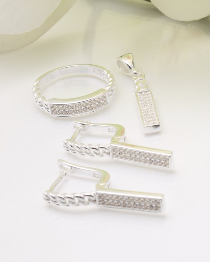 Set argint si cubic zirconia cod 3-37503, gr7.5