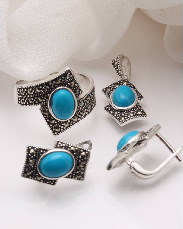 Set argint cu marcasite cod 3-39878, gr11.9