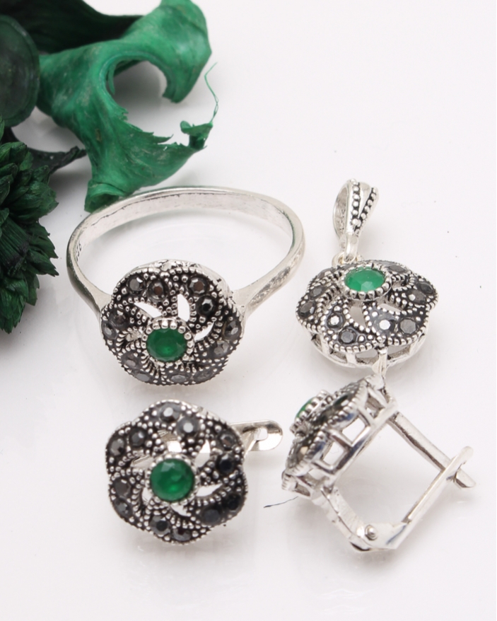 Set argint cu marcasite cod 3-41438, gr7.2