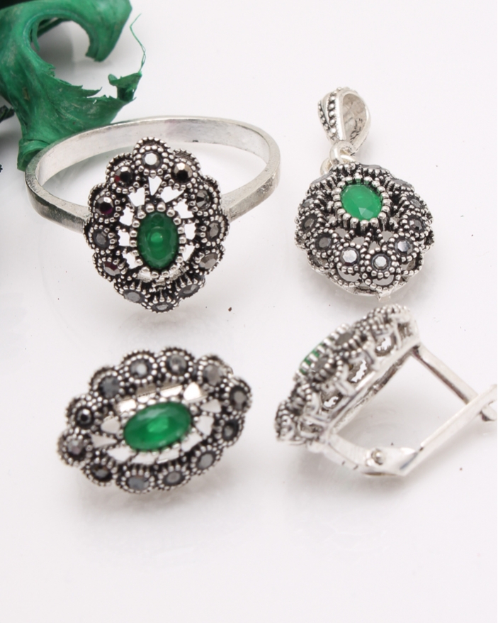 Set argint cu marcasite cod 3-41454, gr7.2