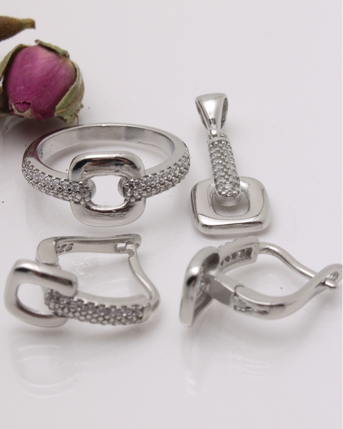 Set argint si cubic zirconia cod 3-41816, gr7.7