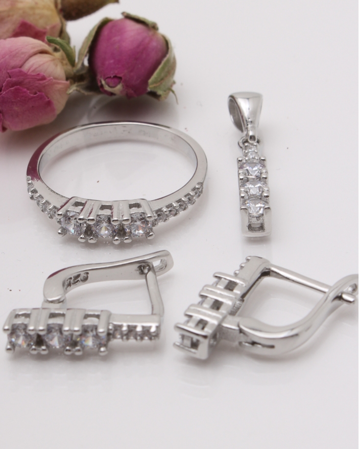 Set argint si cubic zirconia cod 3-41819, gr6.6