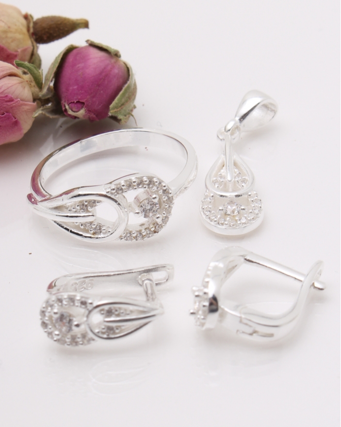 Set argint si cubic zirconia cod 3-41858, gr7.7