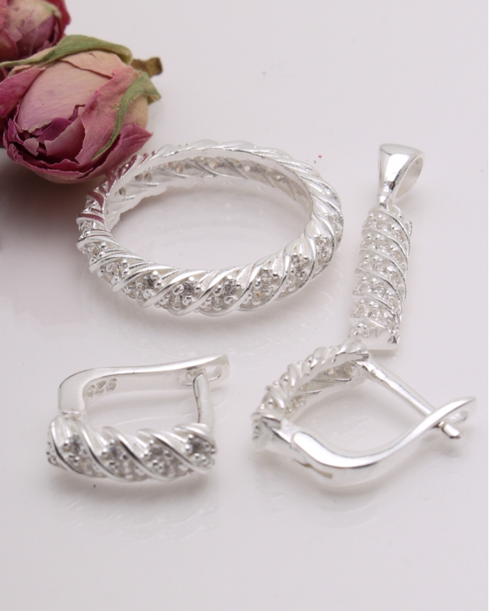 Set argint si cubic zirconia cod 3-41864, gr7.7