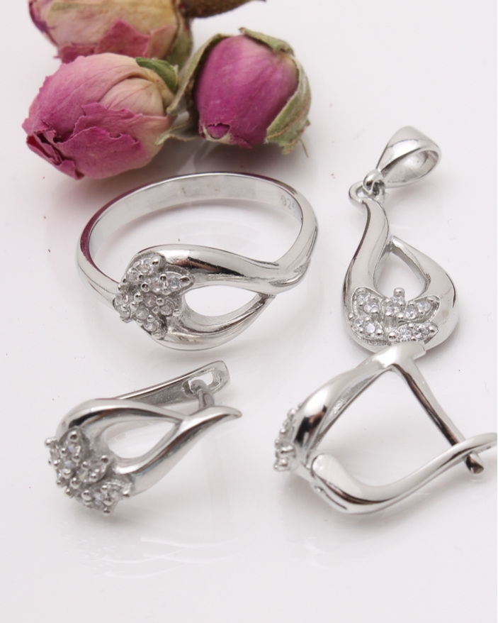 Set argint si cubic zirconia cod 3-41879, gr7.4