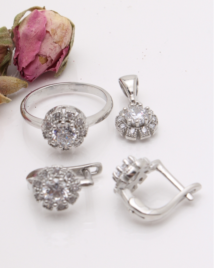 Set argint si cubic zirconia cod 3-41928, gr7.7