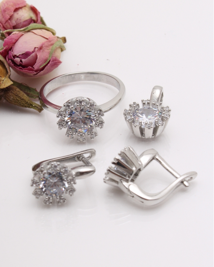 Set argint si cubic zirconia cod 3-41930, gr9