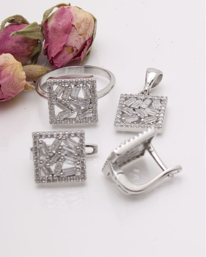 Set argint si cubic zirconia cod 3-41931, gr8.7