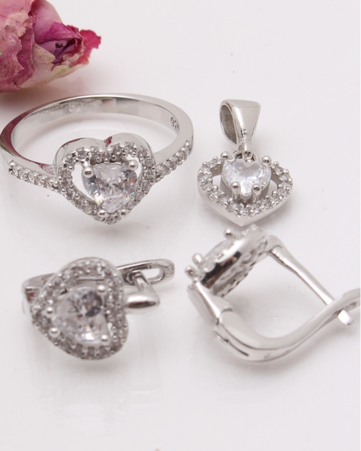 Set argint si cubic zirconia cod 3-42320, gr7