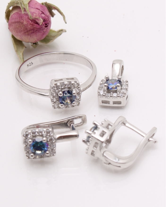 Set argint si cubic zirconia cod 3-42334, gr5.8