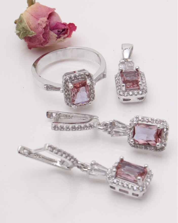 Set argint si cubic zirconia cod 3-42337, gr8.5