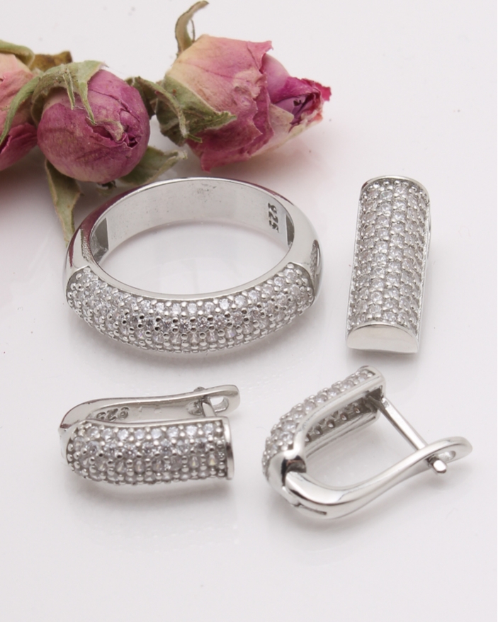 Set argint si cubic zirconia cod 3-42373, gr9.1