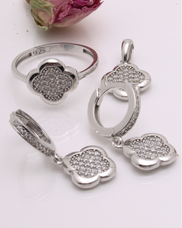 Set argint si cubic zirconia cod 3-42376, gr6.3