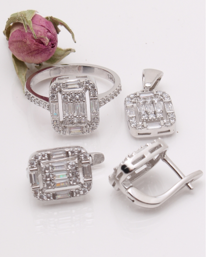 Set argint si cubic zirconia cod 3-42377, gr7.4