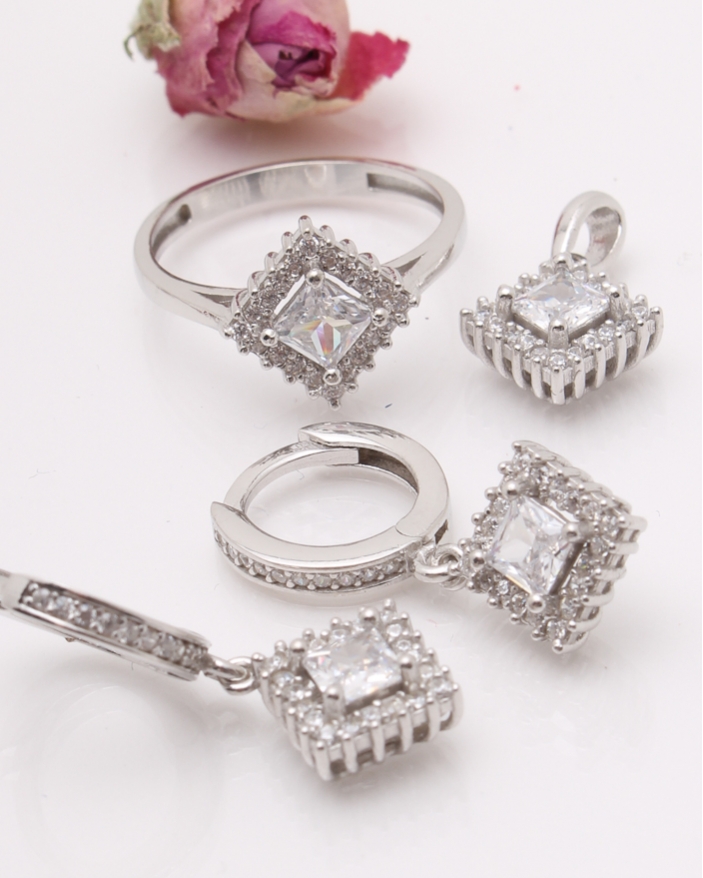 Set argint si cubic zirconia cod 3-42383, gr6.6