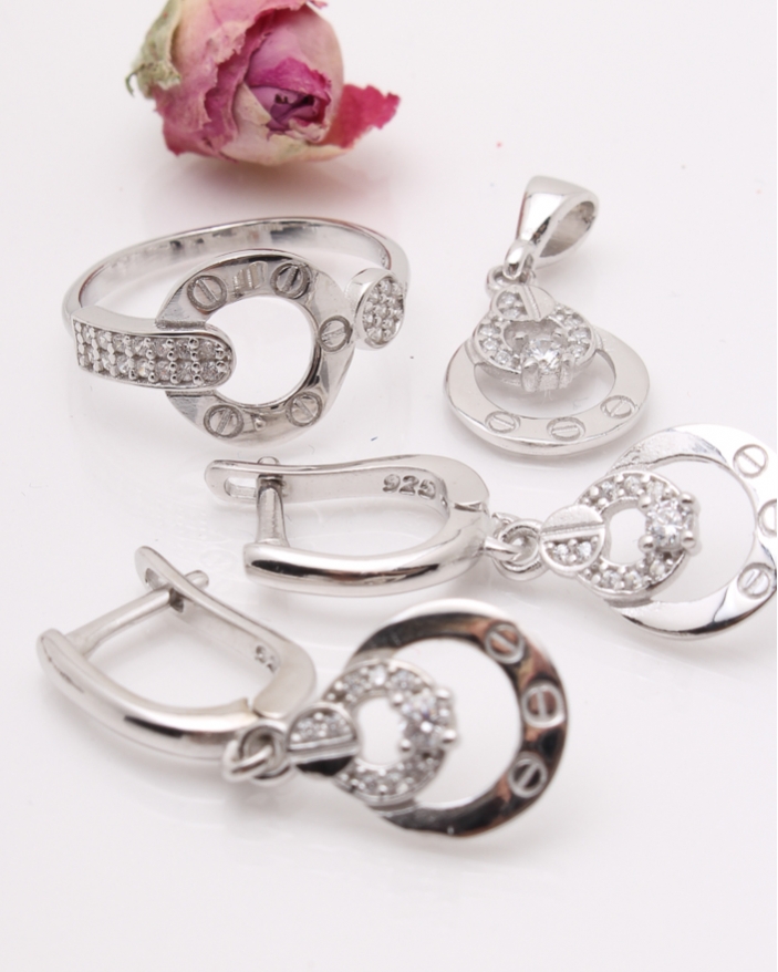 Set argint si cubic zirconia cod 3-42389, gr6.7