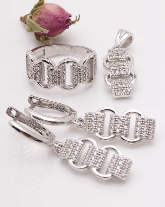 Set argint si cubic zirconia cod 3-42391, gr11.5