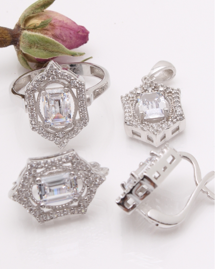 Set argint si cubic zirconia cod 3-42395, gr8.2