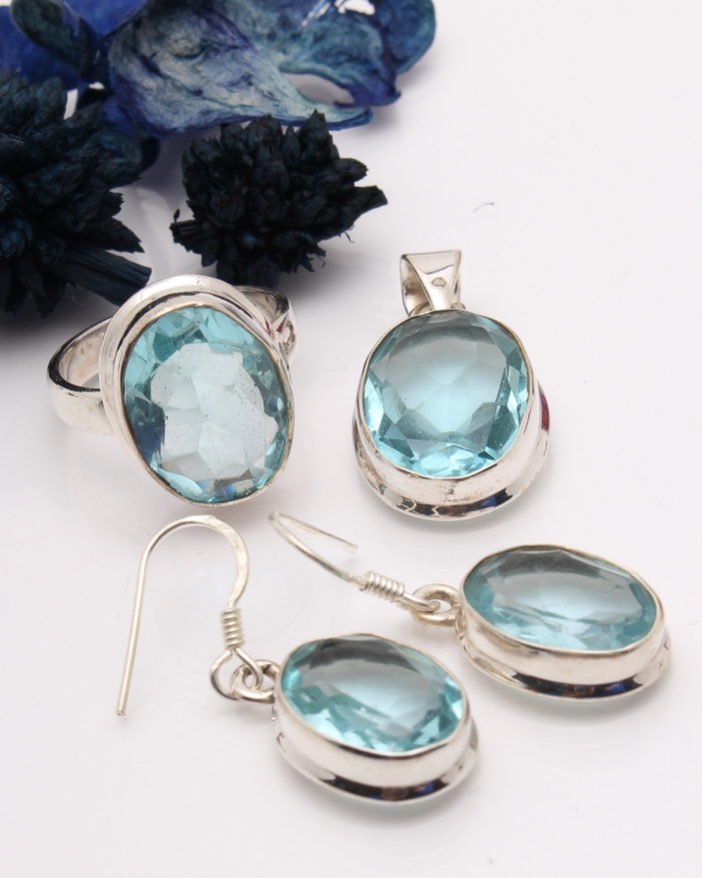 Set argint topaz cod 3-42946, gr15