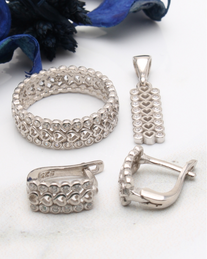 Set argint si cubic zirconia cod 3-43529, gr7