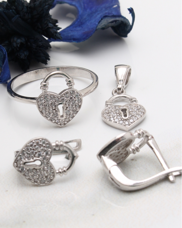 Set argint si cubic zirconia cod 3-43537, gr6.5