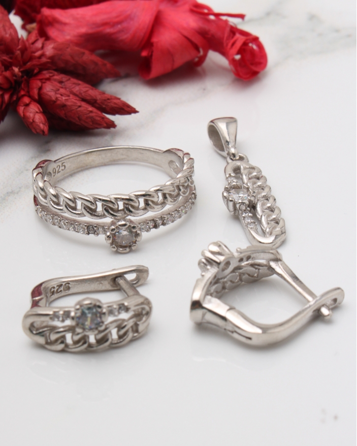 Set argint si cubic zirconia cod 3-43541, gr7.7